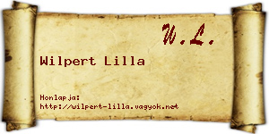Wilpert Lilla névjegykártya